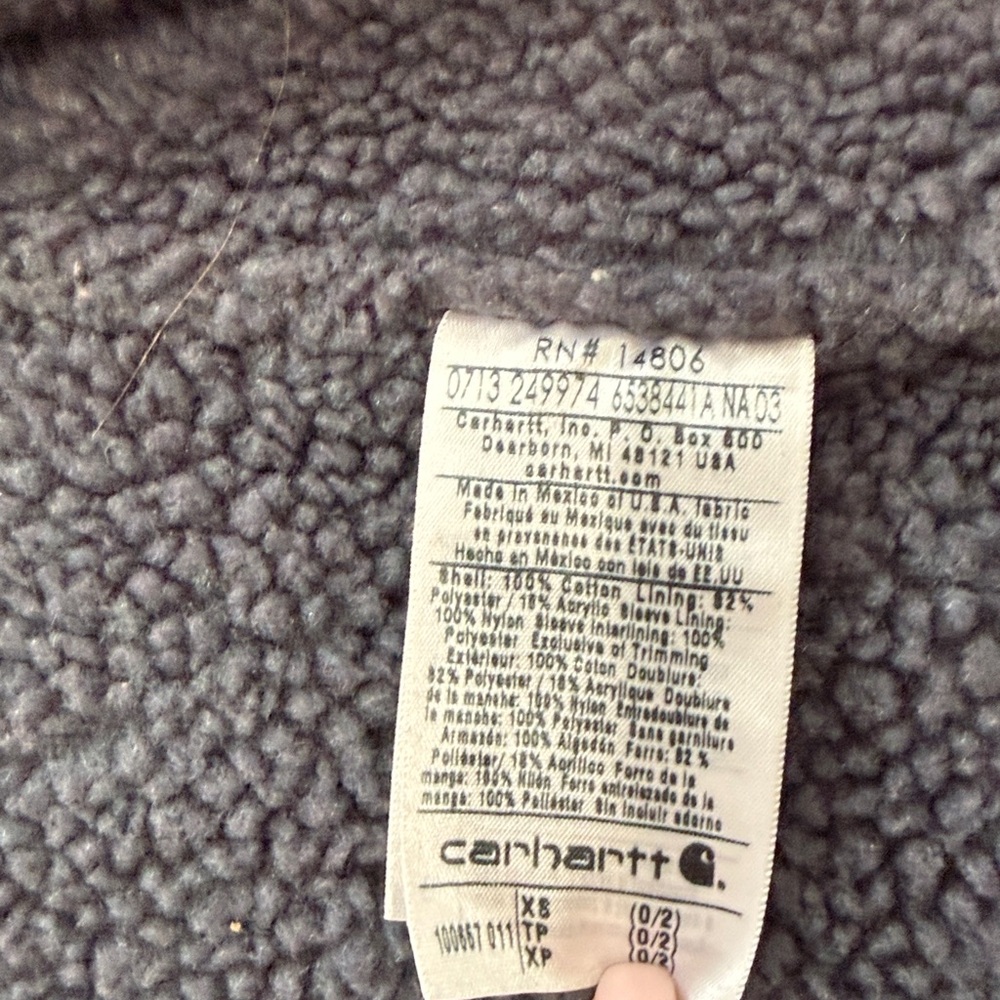 Carhartt Charcoal Hooded Sherpa-Lined Work Jacket - Picture 4 of 6